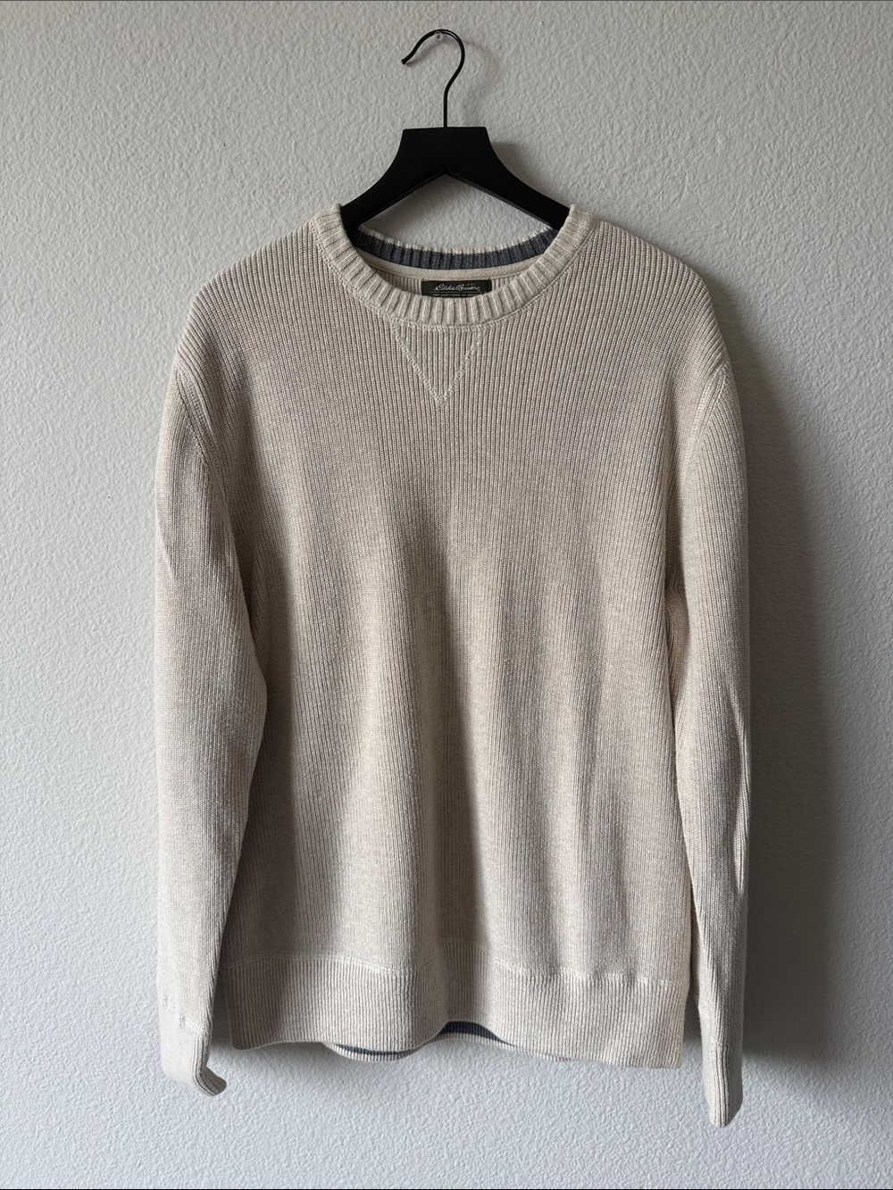 Eddie Bauer 100% Cotton Crewneck Sweater in Cream